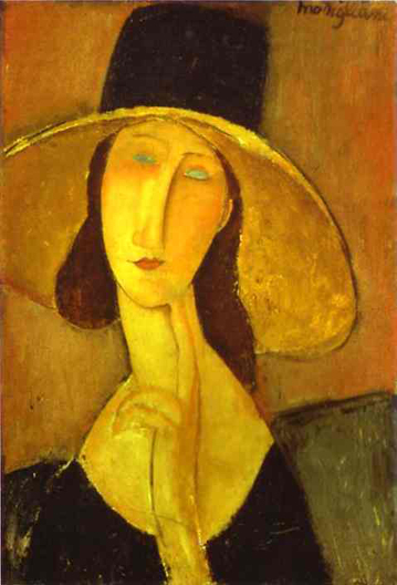 Portrait of Woman in Hat (Jeanne Hebuterne in Large Hat): 1917